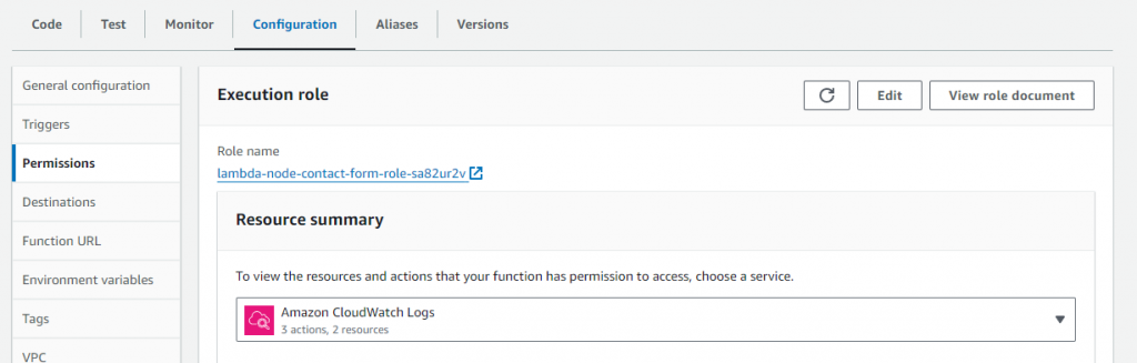 Lambda Function Permissions